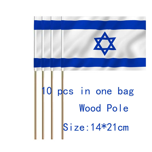10 Handheld Israeli Flags